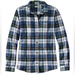 Ll Bean Women's Scotch Plaid vintage tartan Flannel Shirt, Relaxed size small